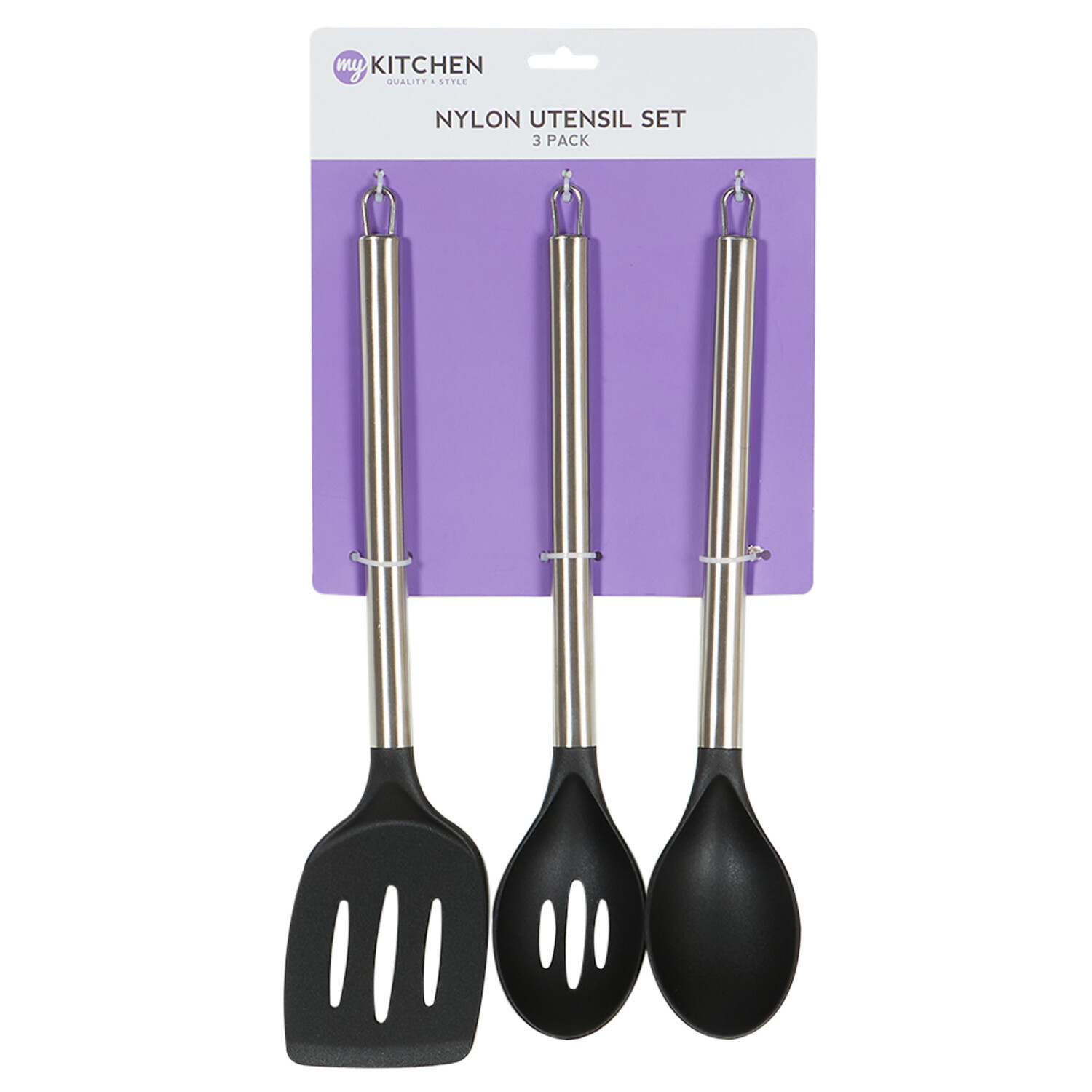 Essentials 3pc Nylon Utensil Set - Black Image 1