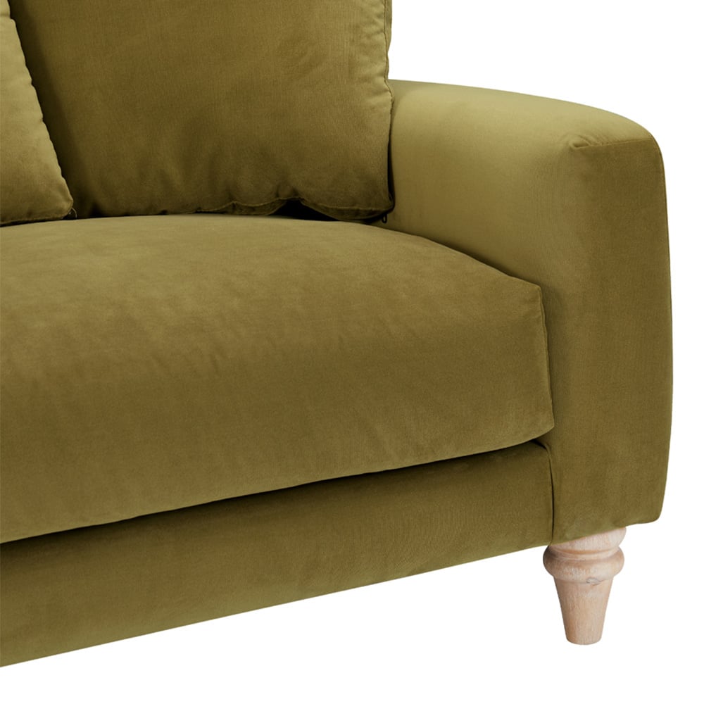 Home Detail Covent 2 Seater Olive Green Velvet Sofa Image 8