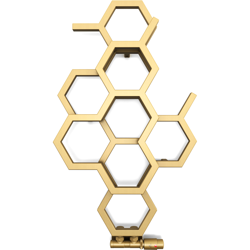 Terma Hex 846 BTU Brass Radiator 821 x 486mm Image 2