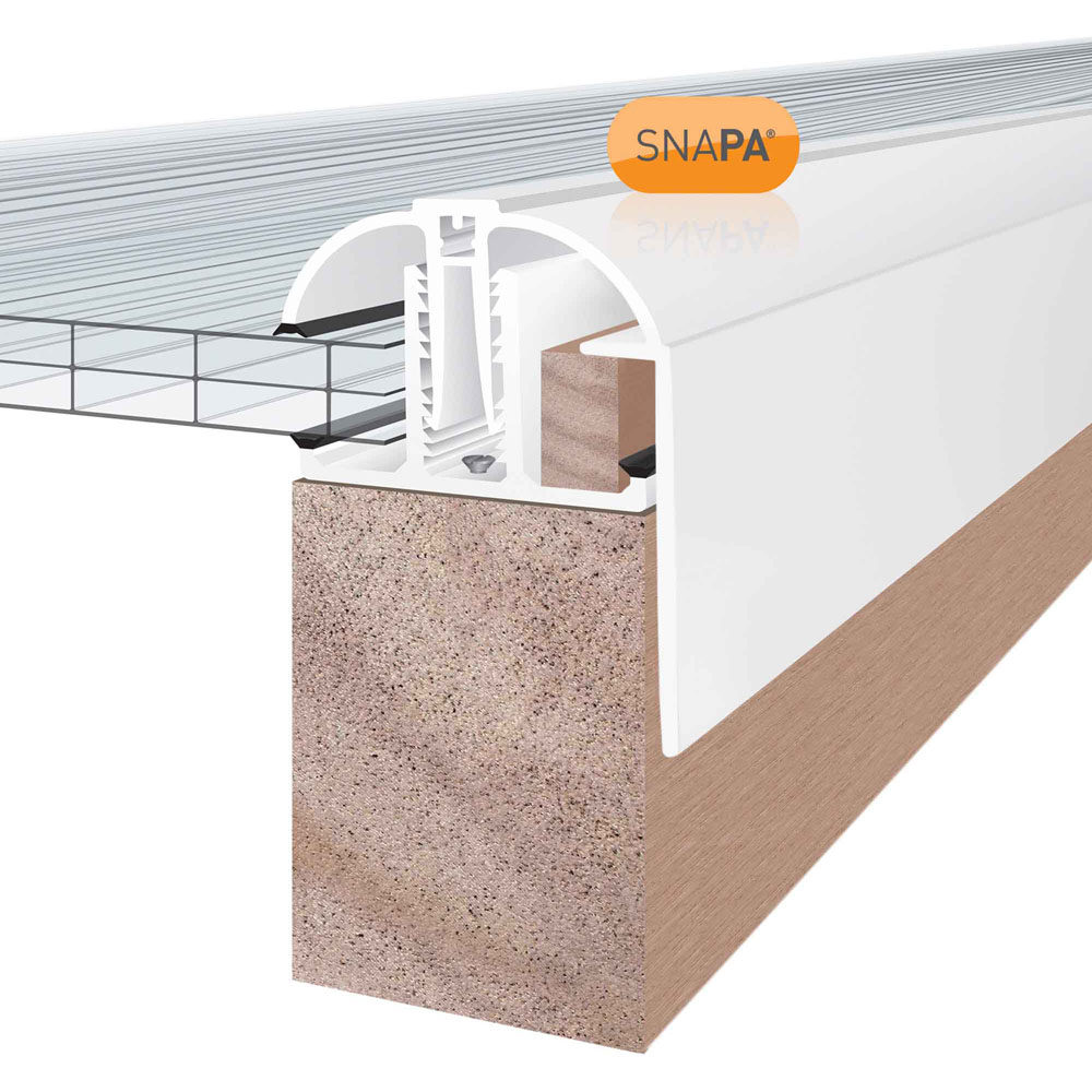 Snapa White Gable Bar with End Cap 5m Image 2