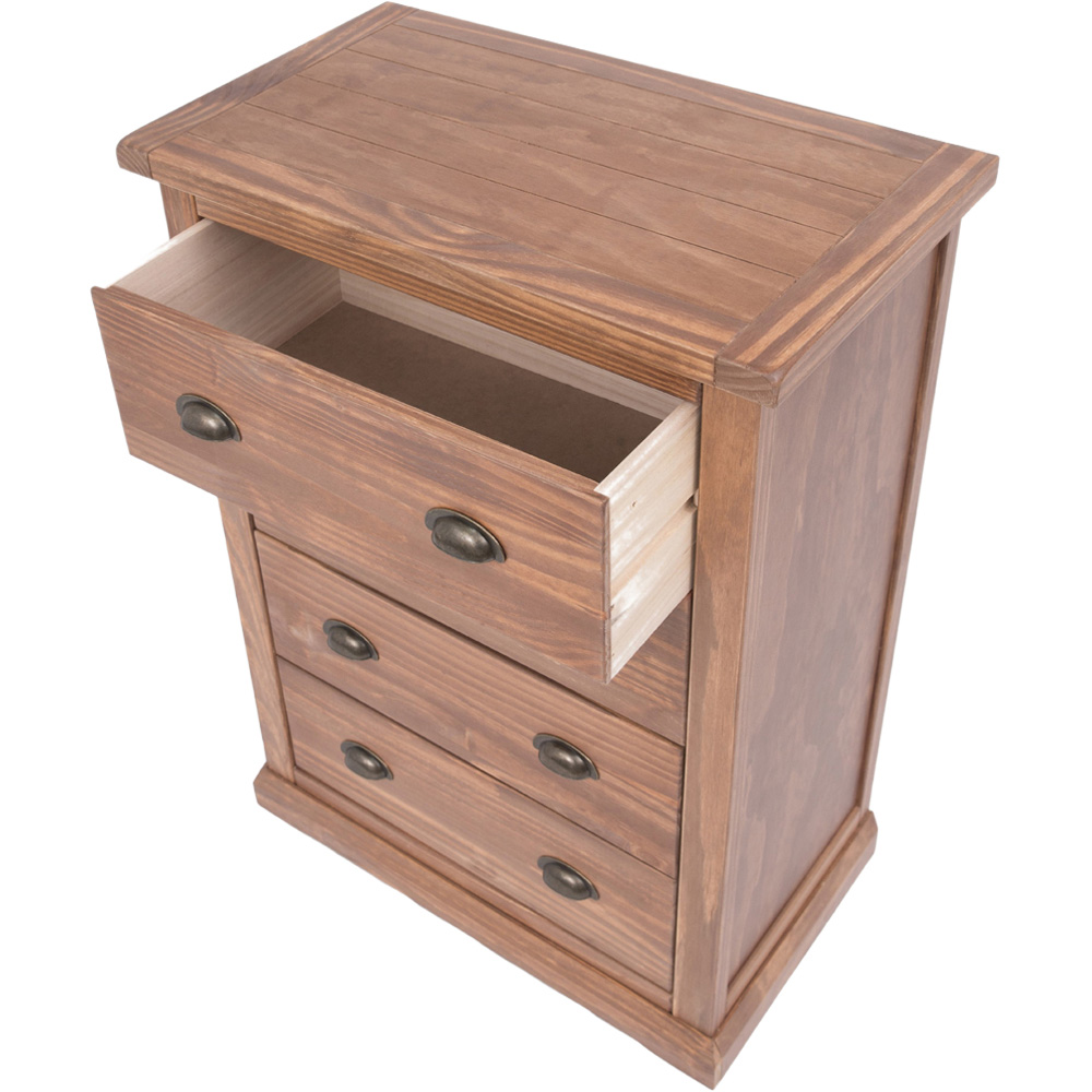 Cabinet Bits Tirolo 4 Drawer Light Brown Brass Cup Handle Chest of Drawers Image 5