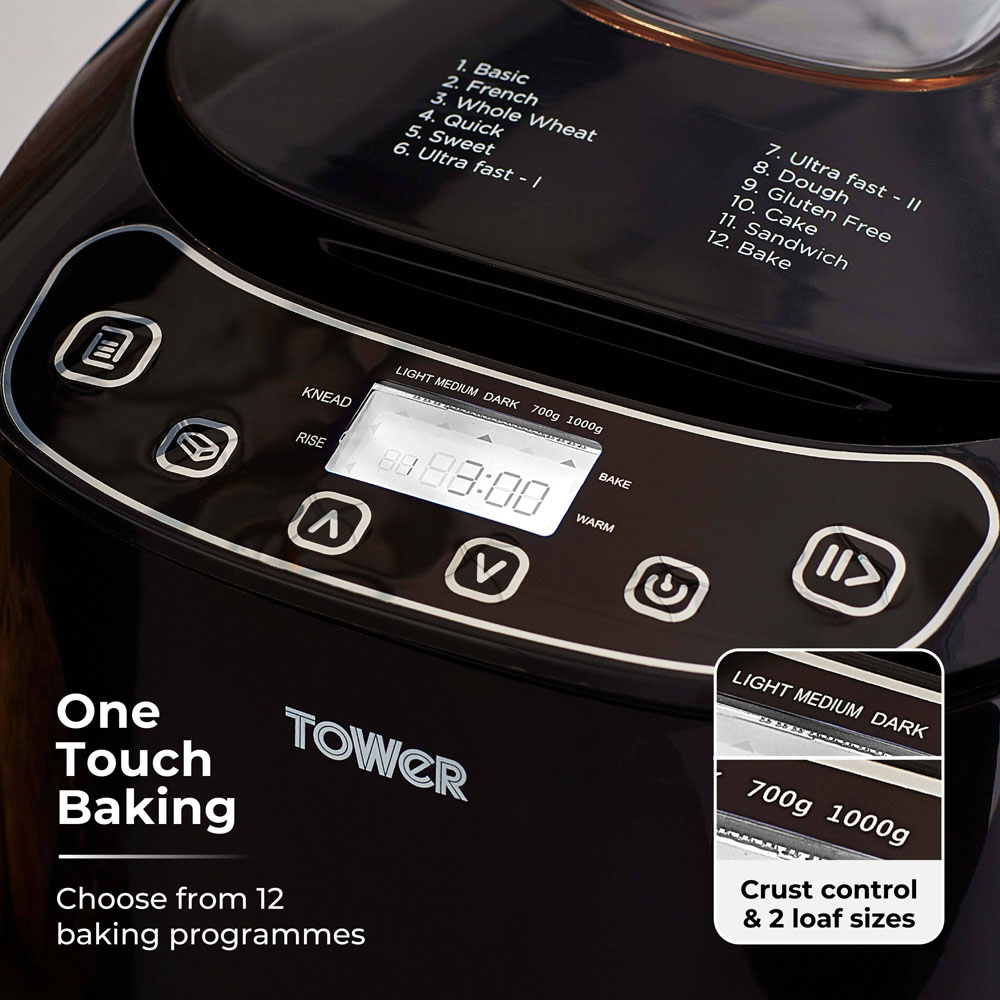 Tower T11003 Black Digital Bread Maker 550W Image 3