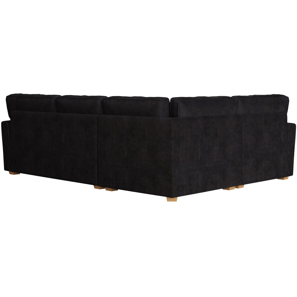 Wendleberry 3 Seater Ebony Plush Velvet Fixed Back Left Hand Corner Sofa Image 4