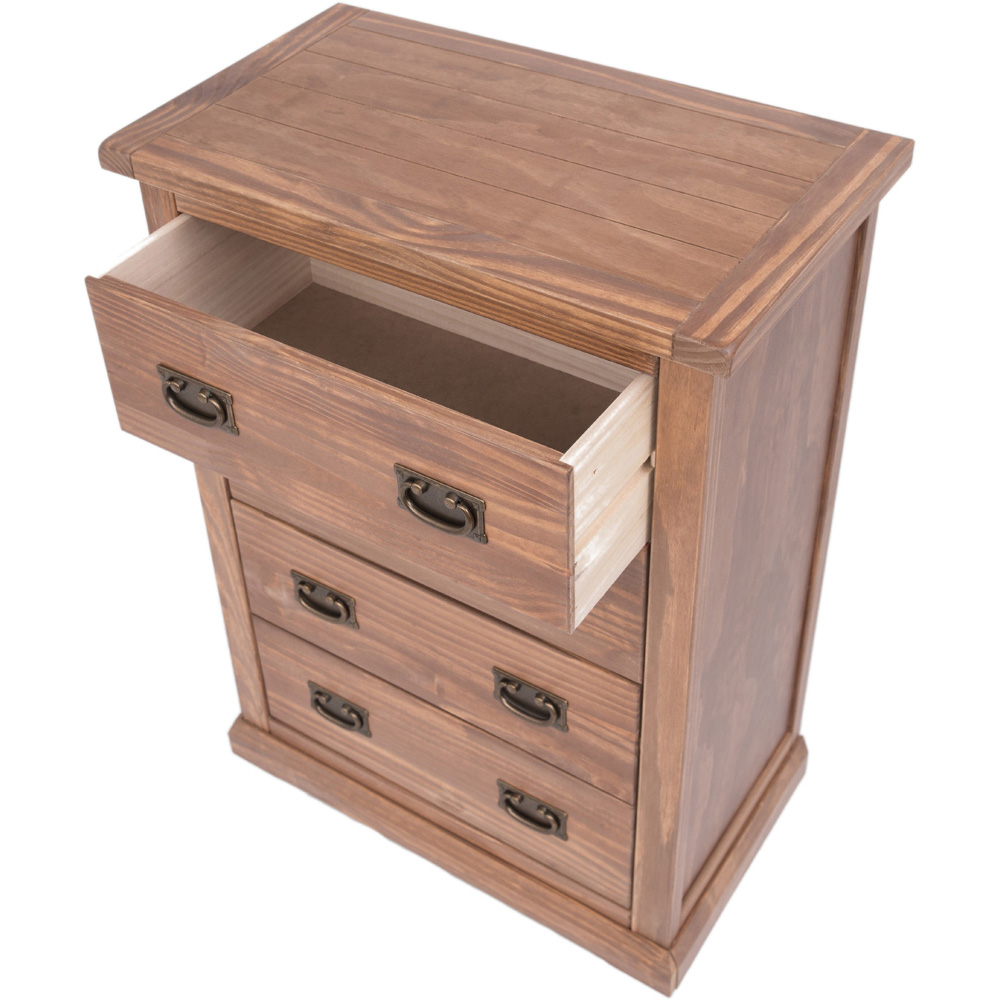 Cabinet Bits Tirolo 4 Drawer Light Brown Brass Drop Handle Chest of Drawers Image 5