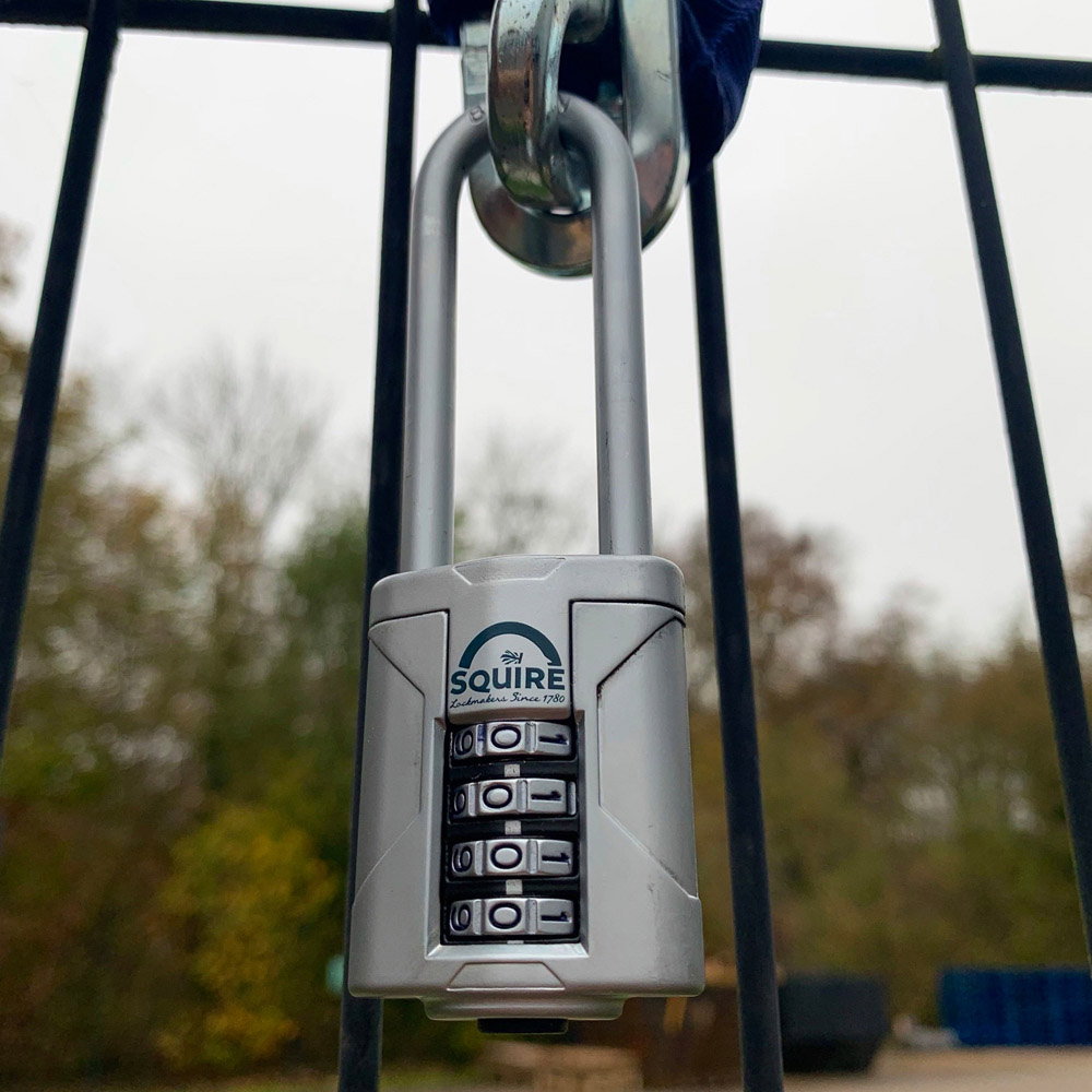 Squire 50mm 4 Wheel Extra Long Boron Shackle Combination Padlock Image 2