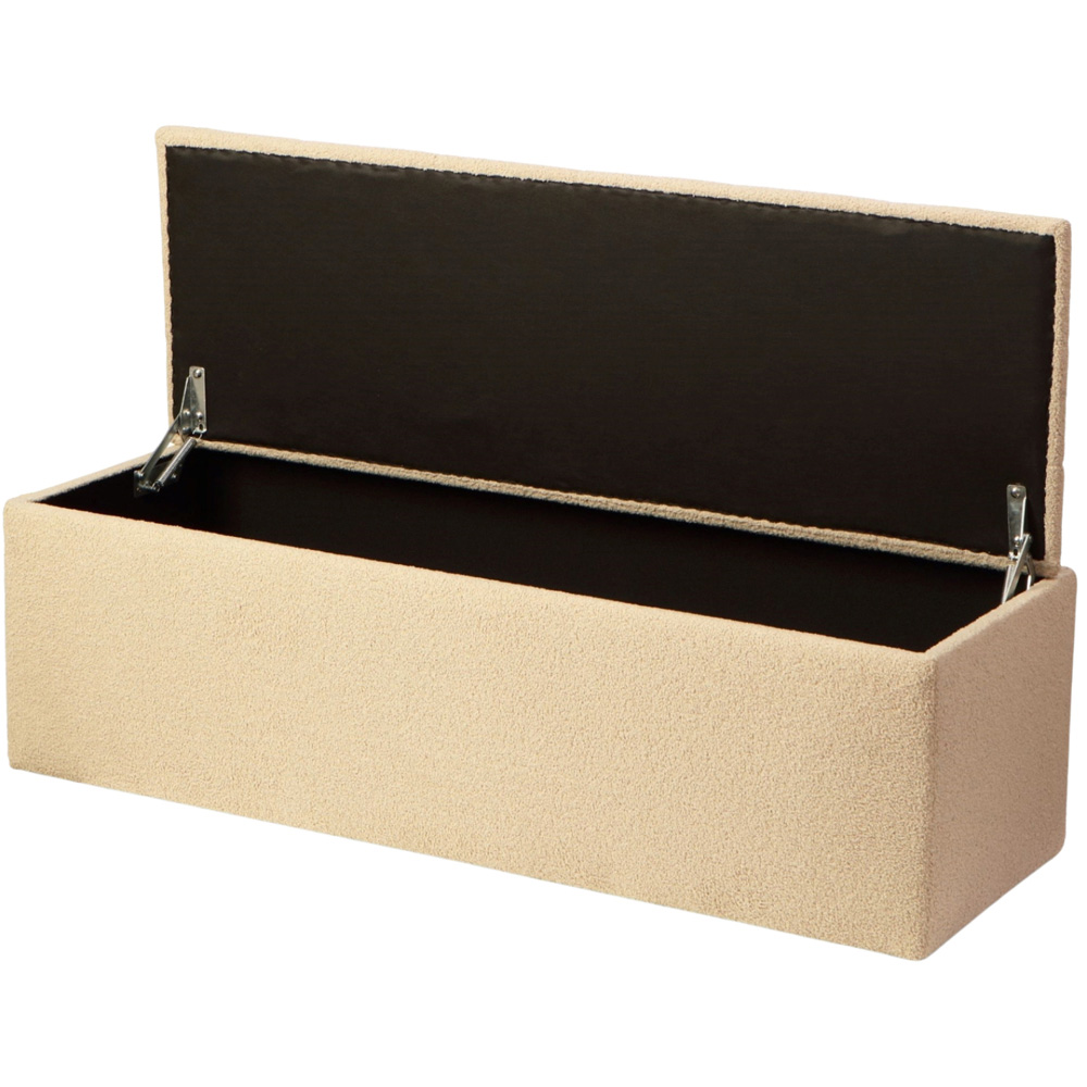 Desser Furniture Medium Rectangular Latte Boucle Fabric Storage Ottoman Image 5