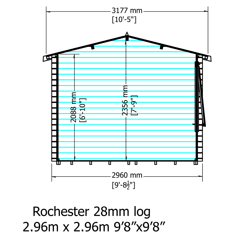 Shire Rochester 10 x 10ft Log Cabin Image 6