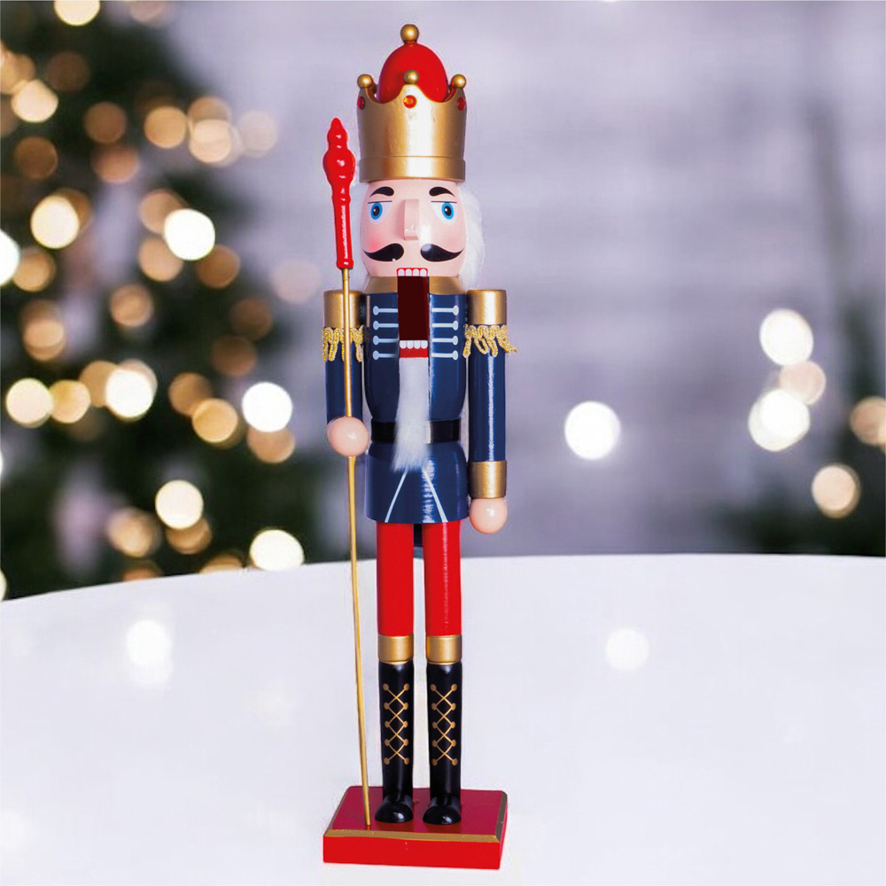 St Helens Blue Classic Wooden Nutcracker Soldier 60cm Image 3