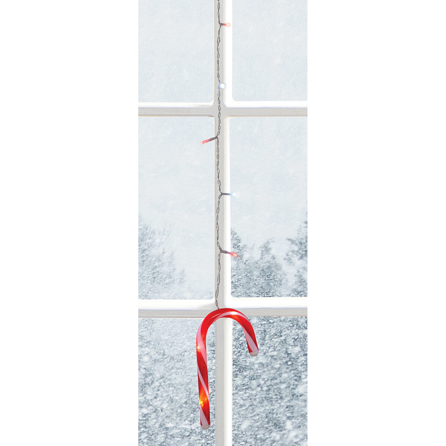 Christmas Candy Cane LED Curtain Light - Red & White Image 5