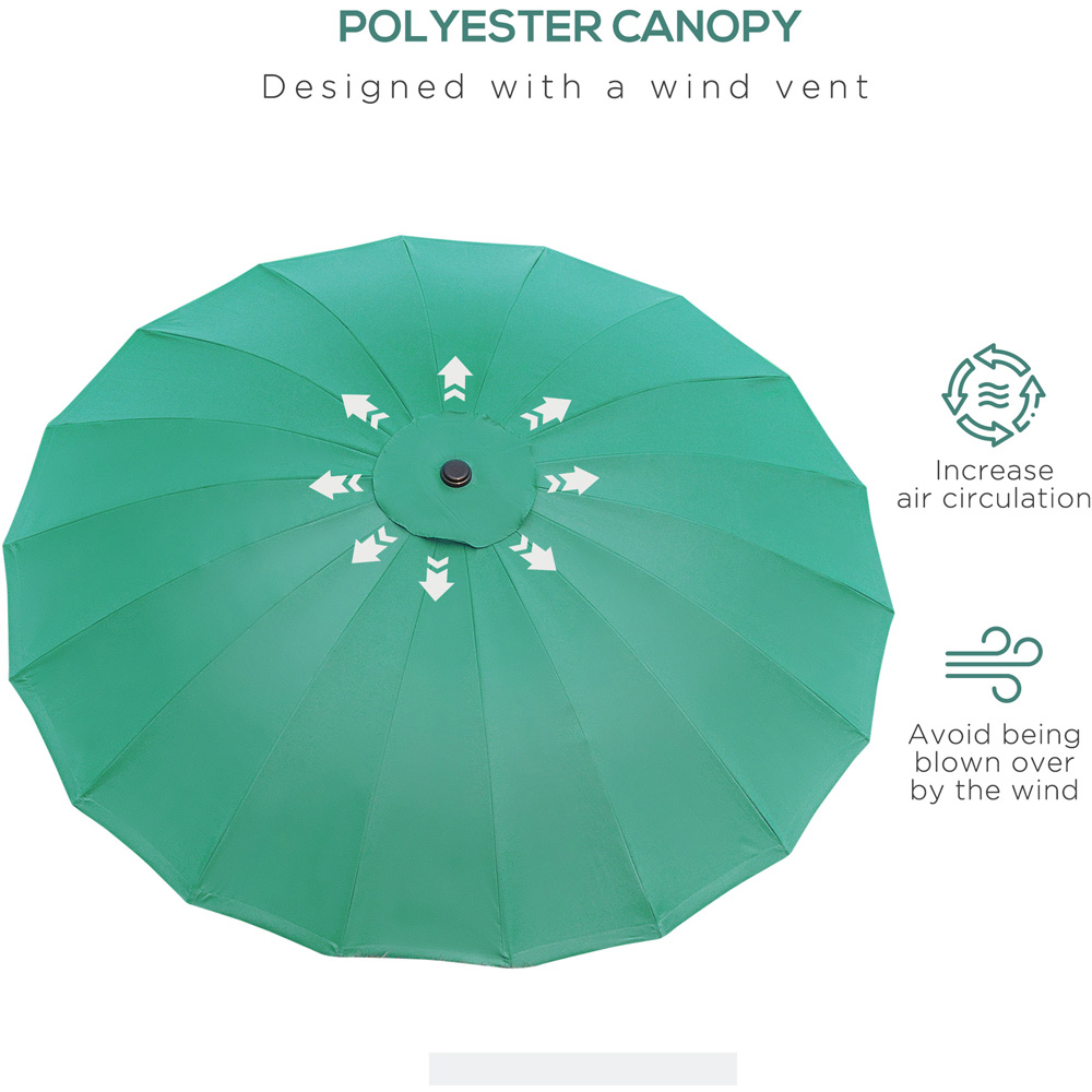 Outsunny Green Crank and Tilt Parasol 2.6m Image 6