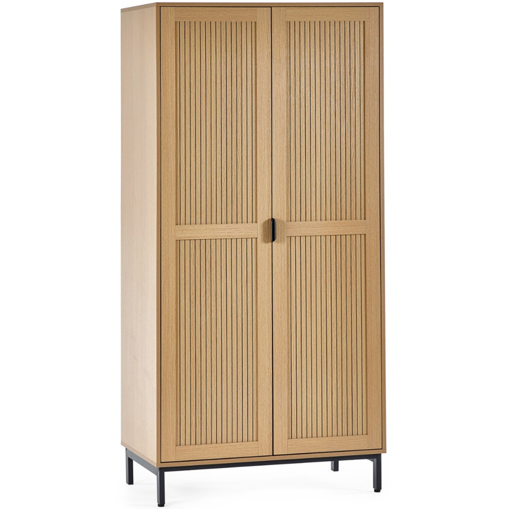 Julian Bowen Sia 2 Door Warm Wood Wardrobe Image 2
