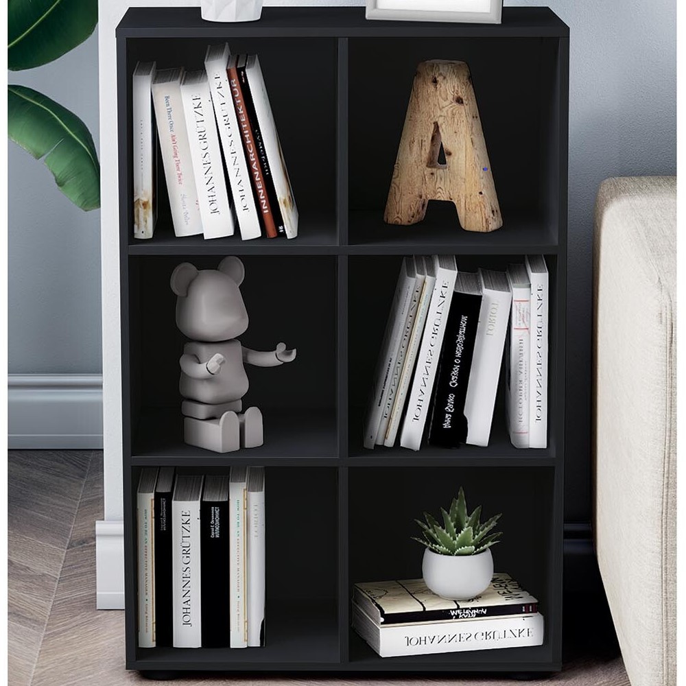 Cuba 6 Hole Black Bookcase Image