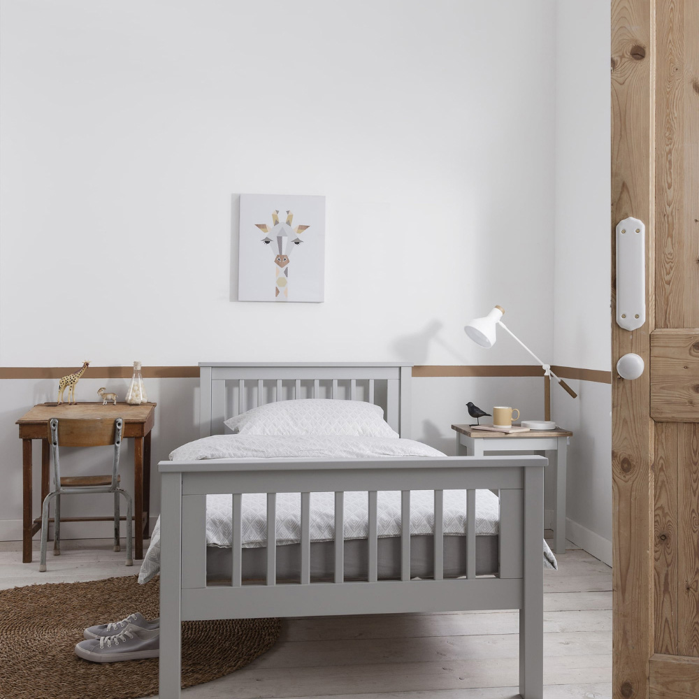 Noa and Nani Hampshire Spacesaver Single Grey Bed Frame with Pull-Out ...