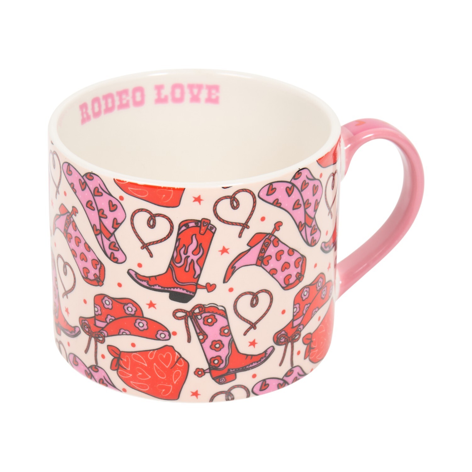 Rodeo Love Cowboy Boot and Heart Mug - Pink Image 4