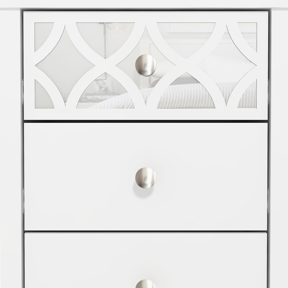 GFW Arianna 3 Drawer White Bedside Table Image 6