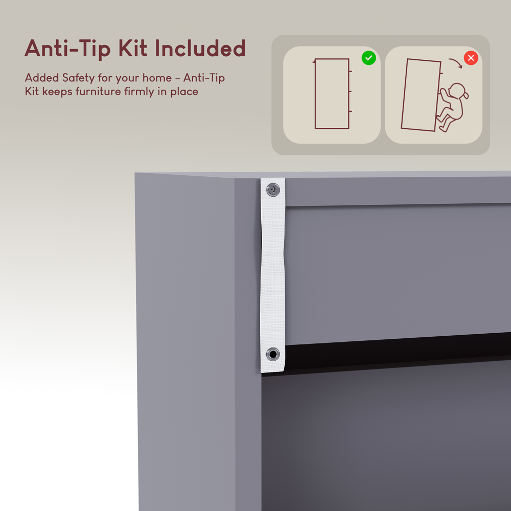 Vida Designs Grey 3-Drawer Shoe Cabinet Rack Image 6