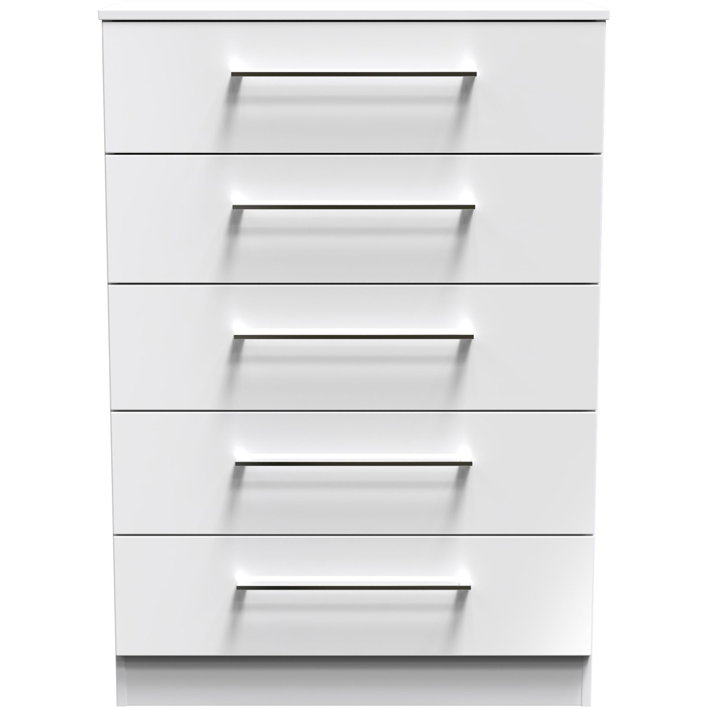 Crowndale Worcester 5 Drawer White Chest Ready Assembled Image 3