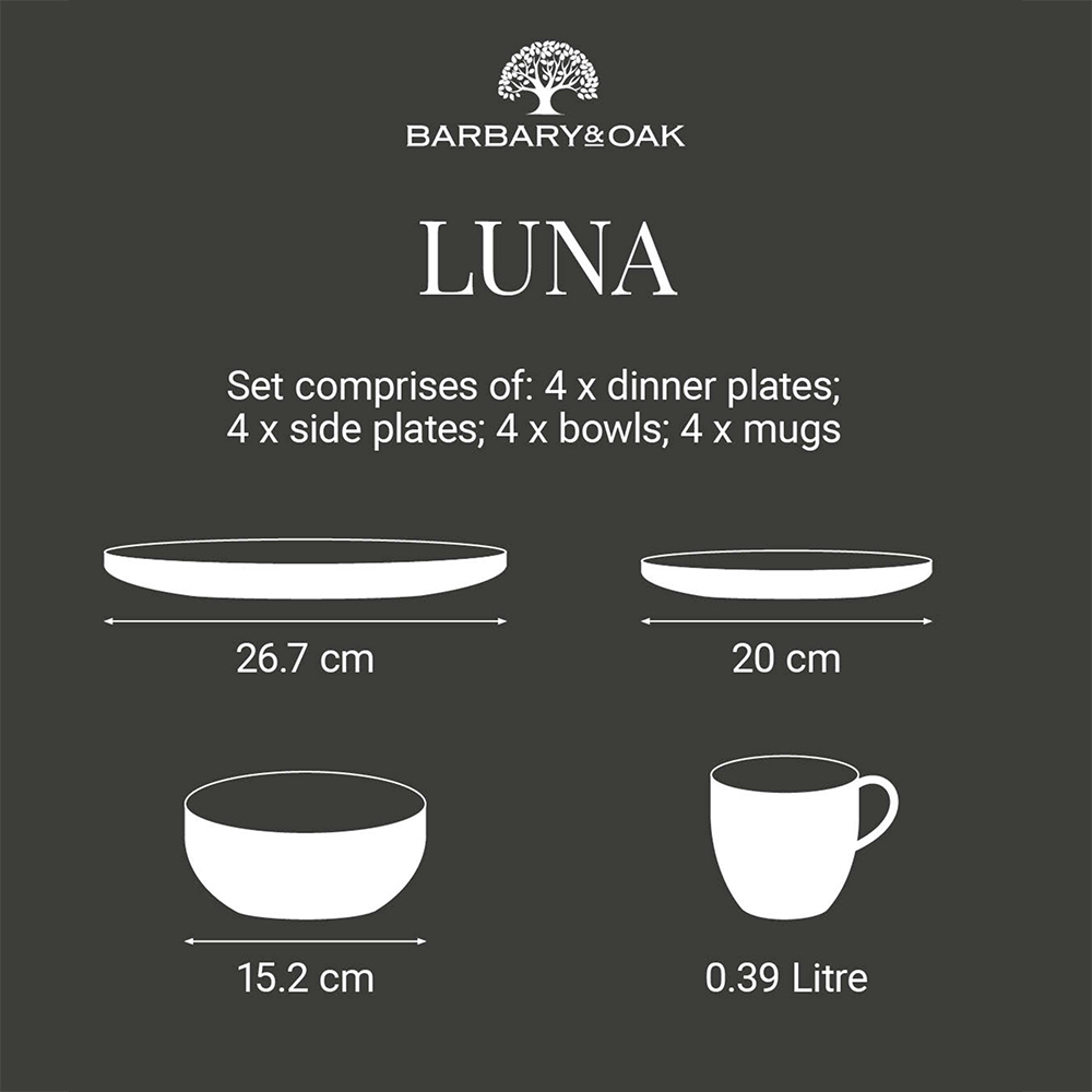 Barbary & Oak Luna Black 16 Piece Dinner Set Image 9