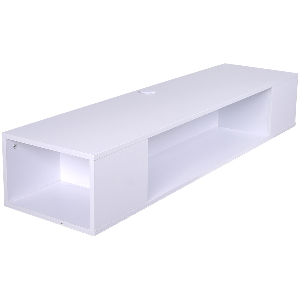 Living and Home 3 Shelf White Wall Mounted TV Stand Open Storage Image 2
