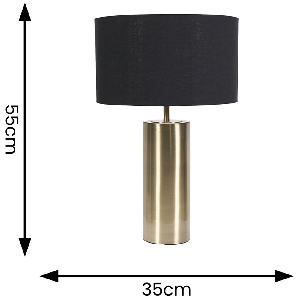 ValueLights Lexy Reni Black and Antique Brass Shade Touch Table Lamp Image 6