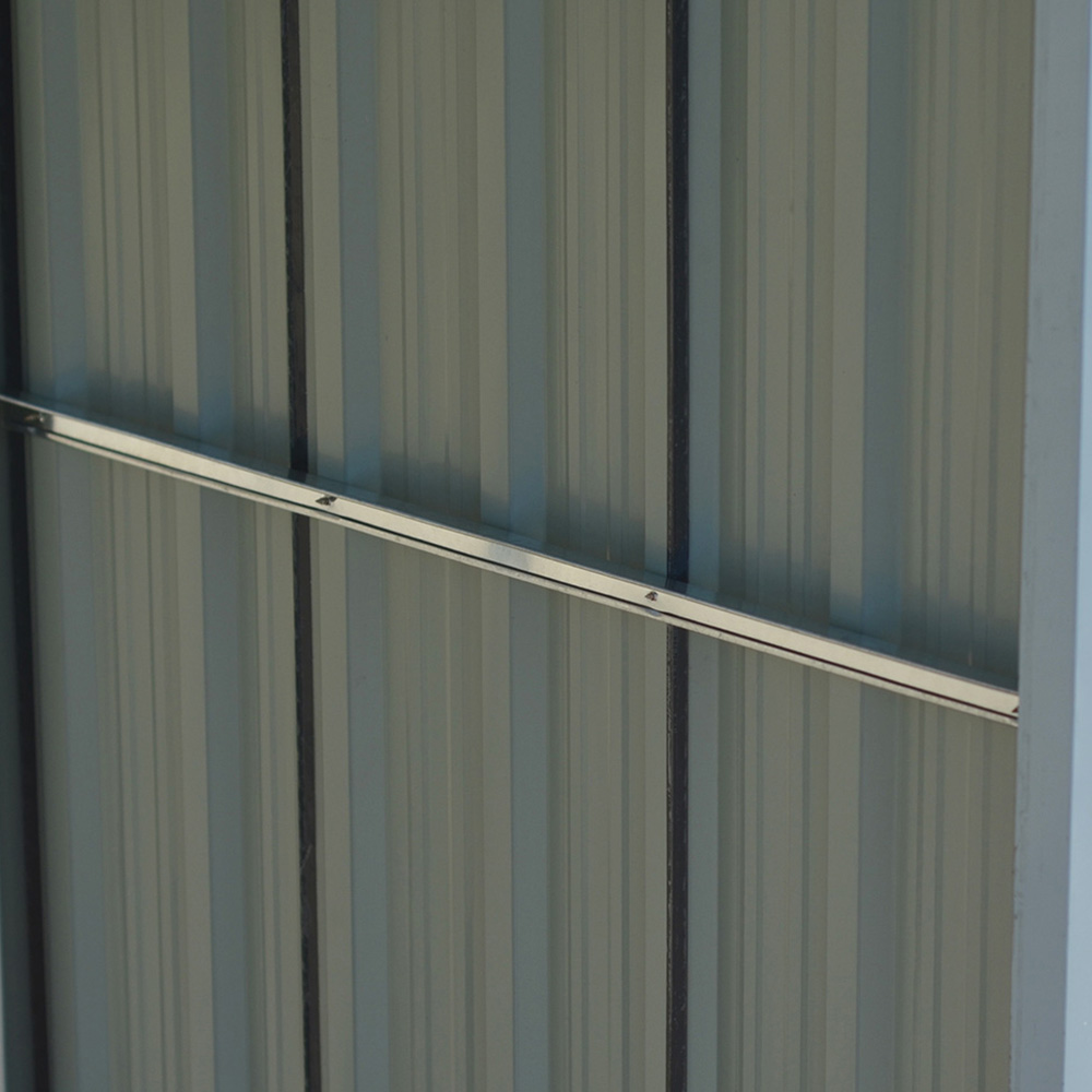 Living and Home 11 x 2.7ft Green Zinc Steel Garden Log Storage Shed Image 3