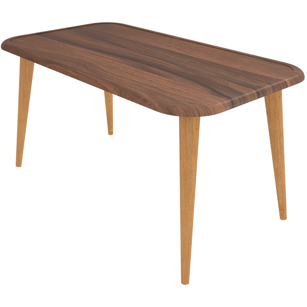 Decorotika Bohemia Walnut Coffee Table with Solid Wood Legs Image 3