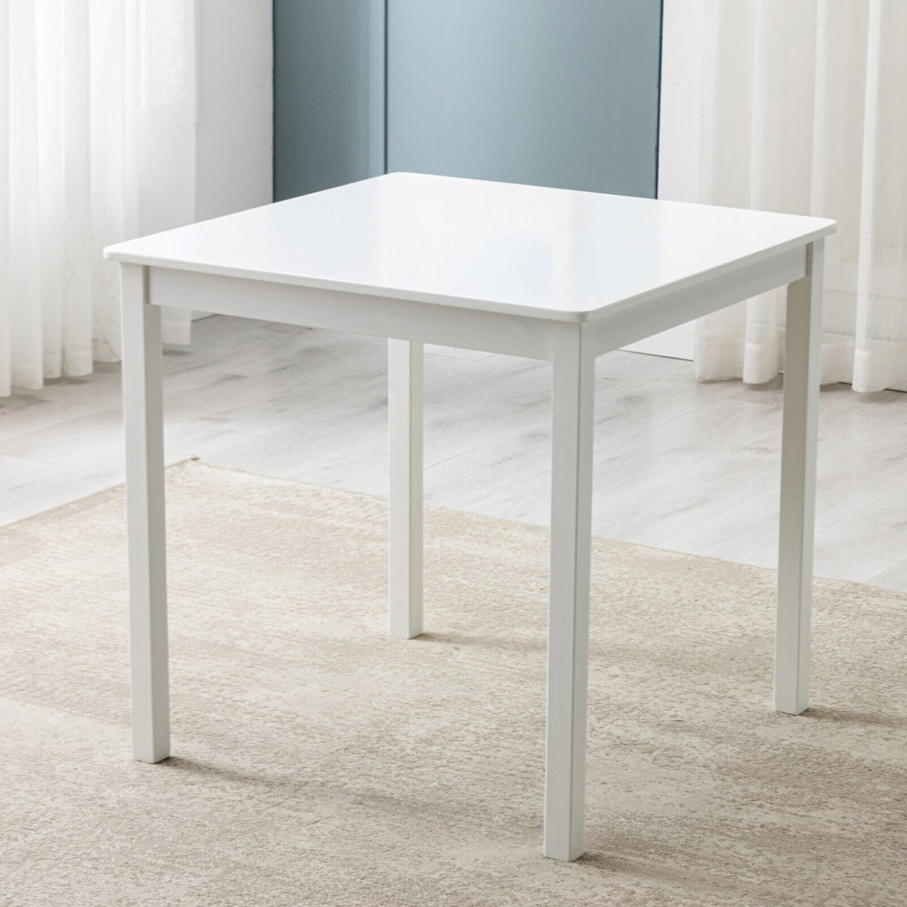 Solid Wooden 2 Seater Dining Set White Image 3