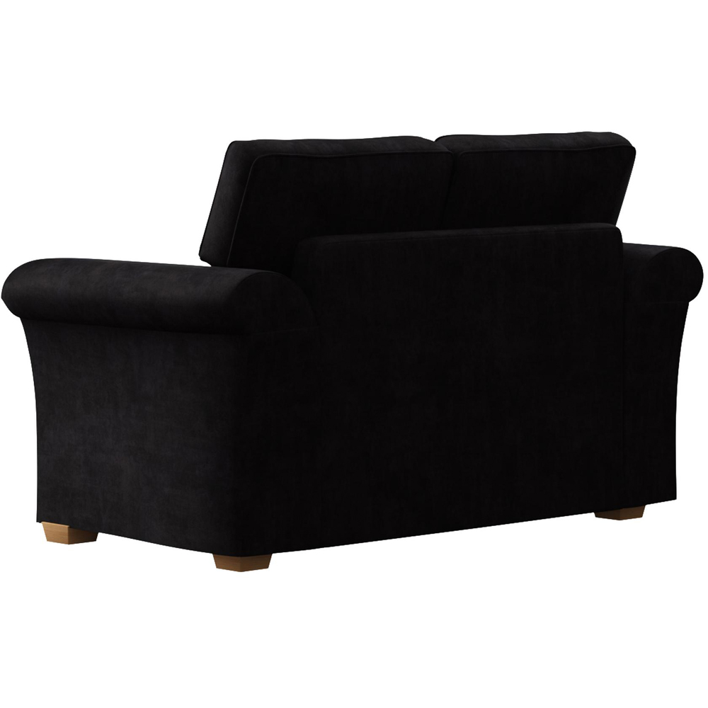 Castleacre 2 Seater Ebony Plush Velvet Fixed Back Sofa Image 4