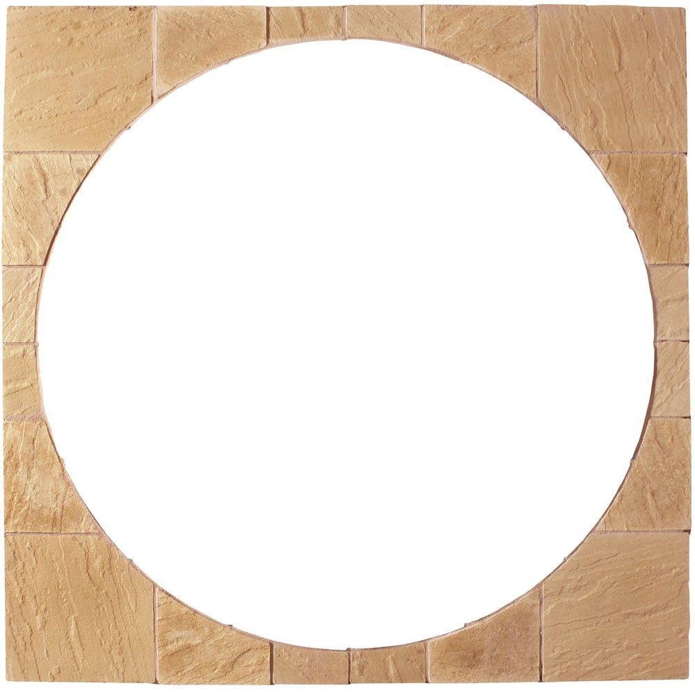 Stylish Stone Chantry Circle Squaring Off Paving Kit 2.4m Gold Image 1