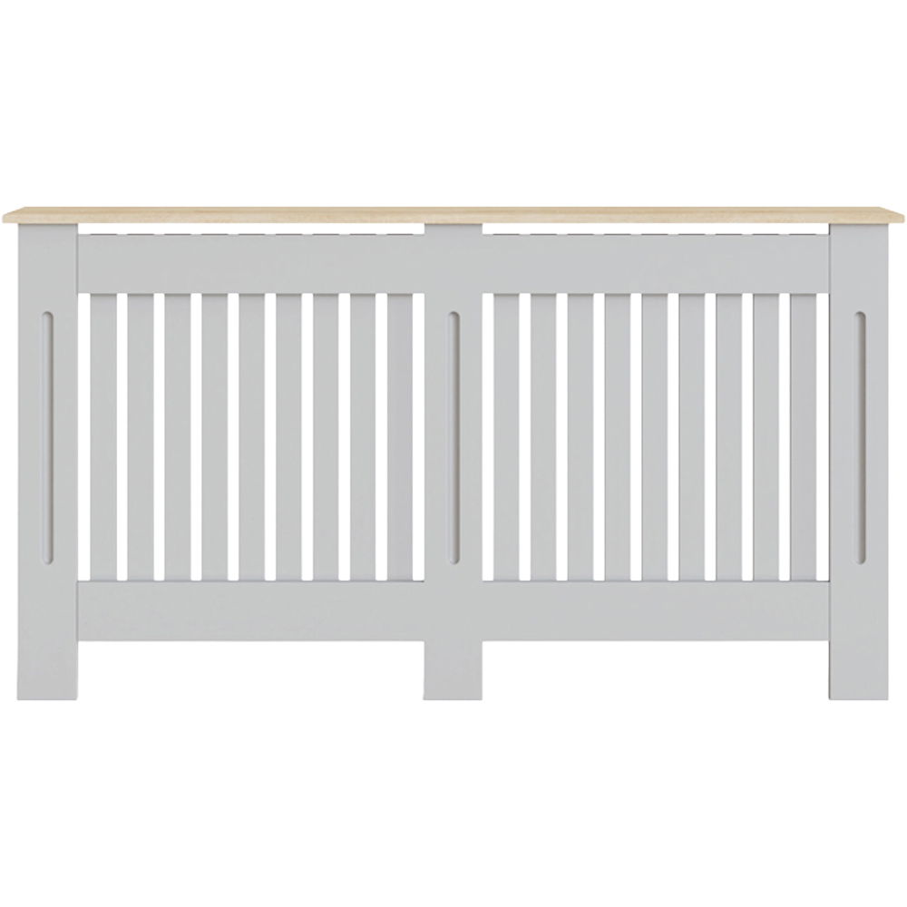 GFW Longslow Sleek Grey Vertical Slat Radiator Cover Large Image 3