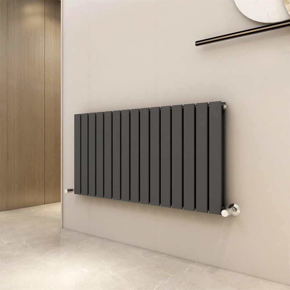 Anthracite 6919 BTU Double Flat Panel Vertical Column Radiator 600 x 1020mm Image 2