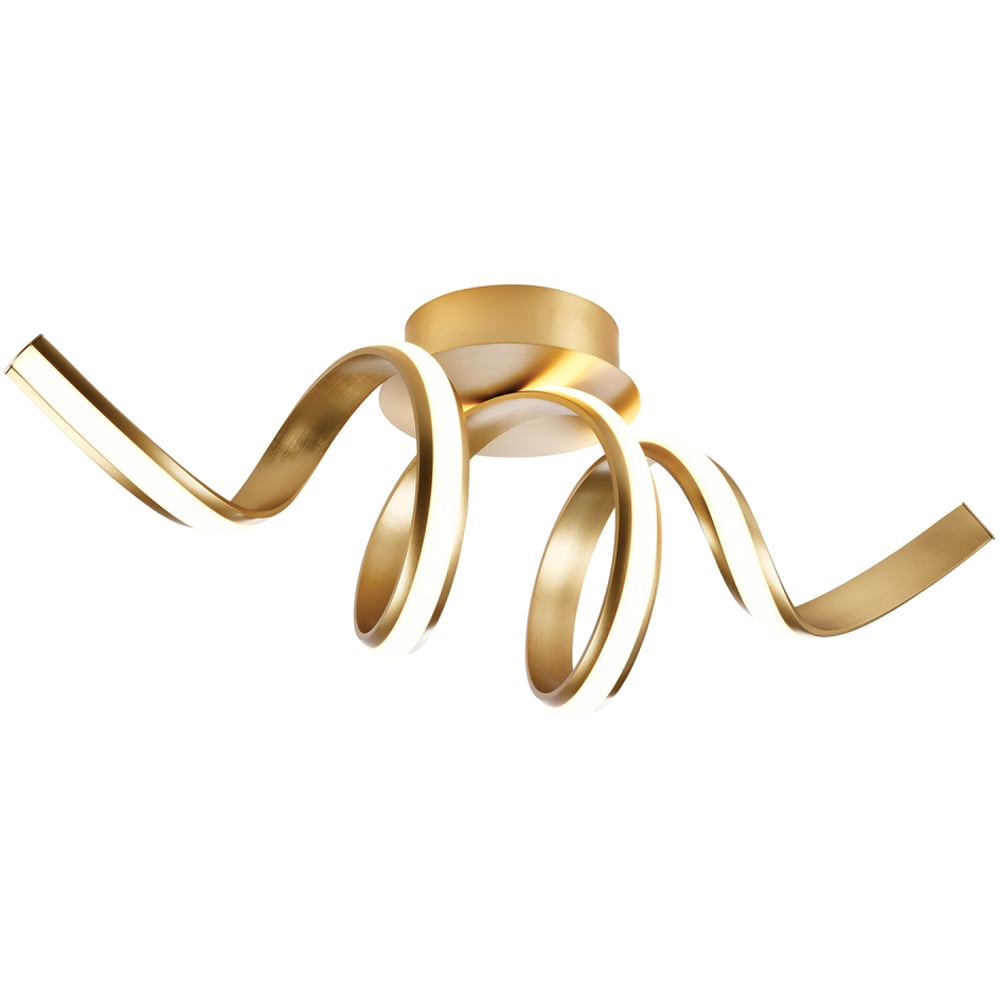 Happy Homewares Spiral Style Brushed Gold Eco LED Ceiling Light Image 5