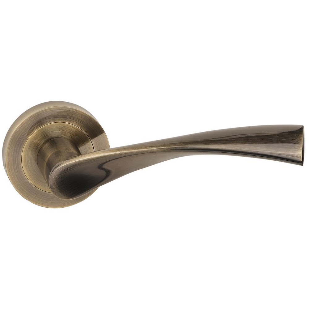 Golden Grace Astrid Antique Brass Door Handles and Tubular Latch Set 4 Pack Image 3