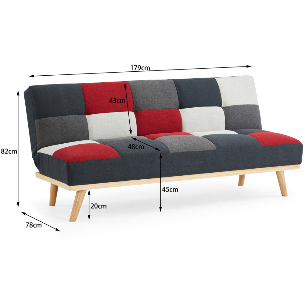 Home Detail Paddock 2 Seater Patchwork Sofa Bed Image 7