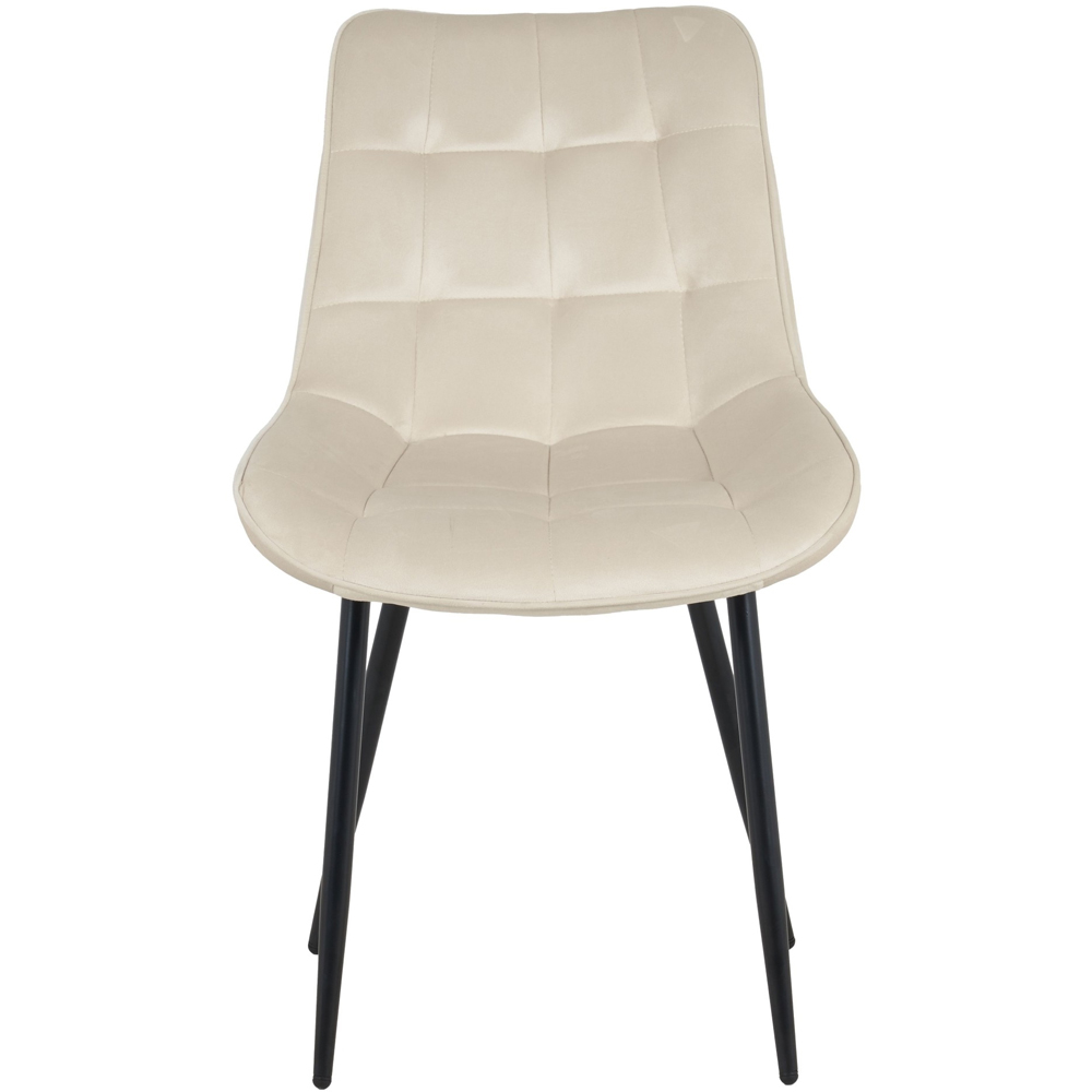 Miami 4 Seater Cream Erica Velvet Dining Table Set Image 4