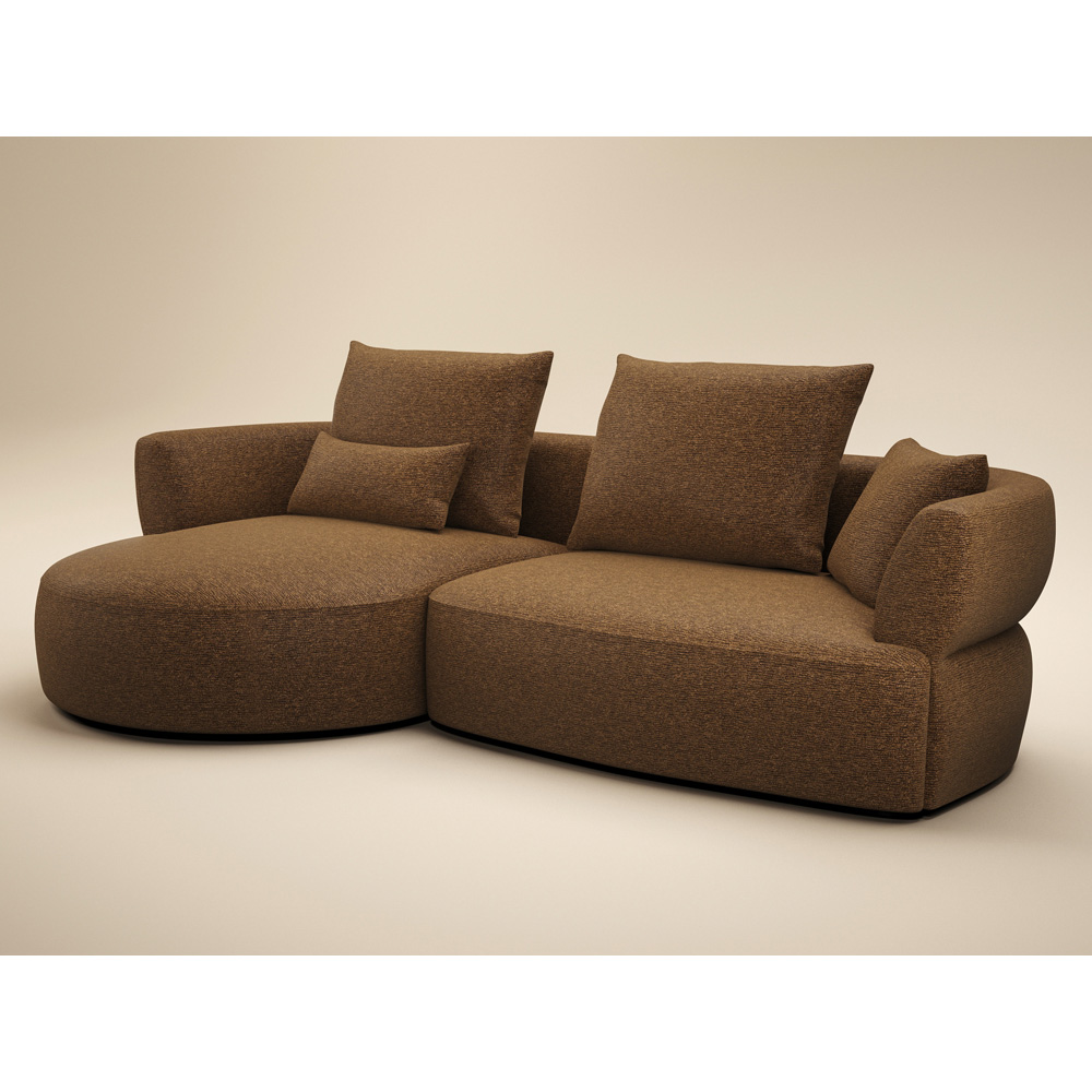 SOLACE+CO Lia 2 Seater Brown Chenille Large Sofa Image 2