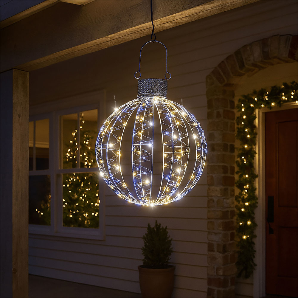 Xmas Haus 120 White and 120 Warm White Micro LED Ball Light 50cm Image 2
