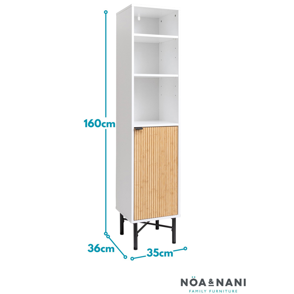 Noa and Nani Rokstorp Single Door 3 Shelf White Tallboy Bathroom Storage Unit Image 5