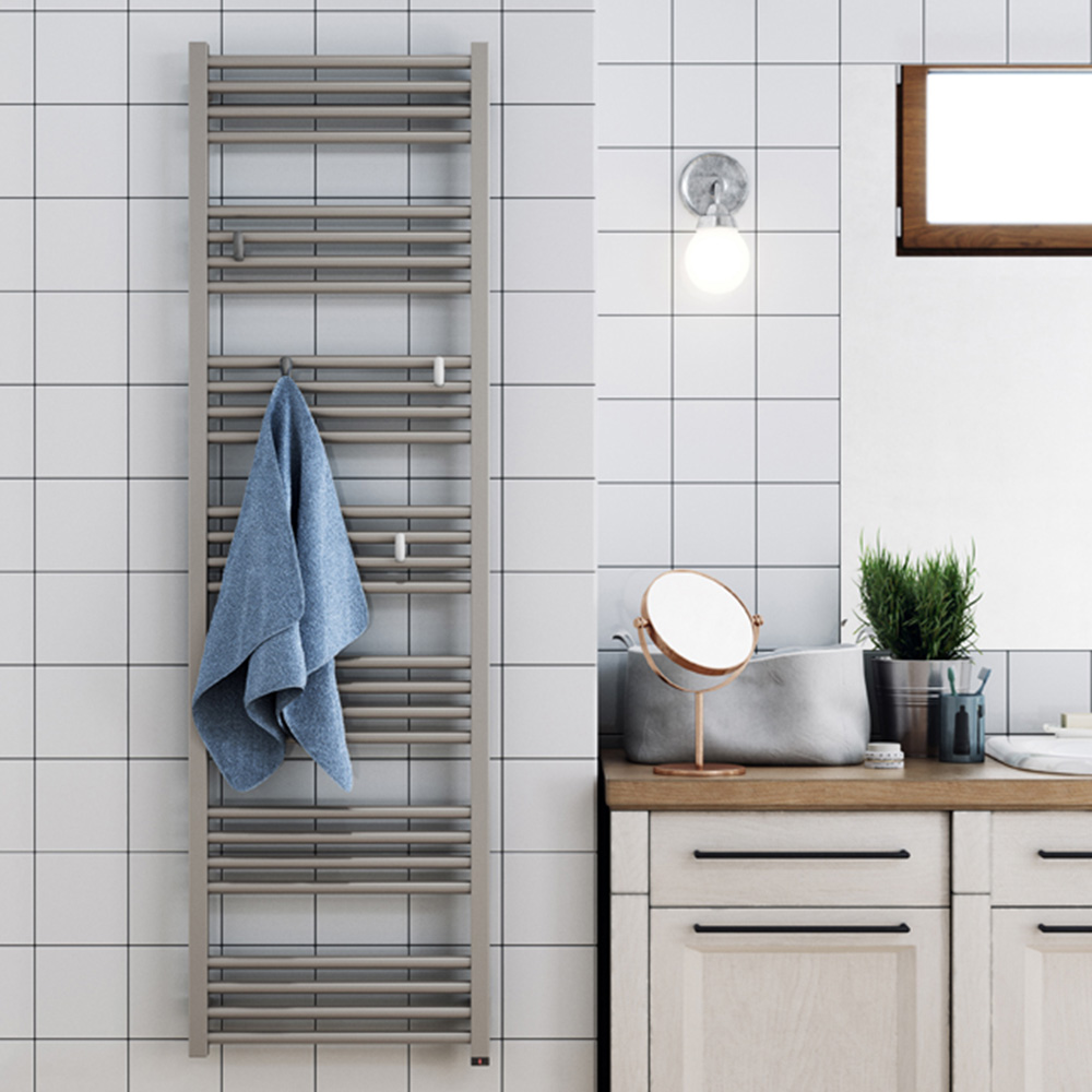 Terma Fiona One 2046BTU Sparkling Gravel Taupe Electric Tower Rail 1620 x 480mm Image 4