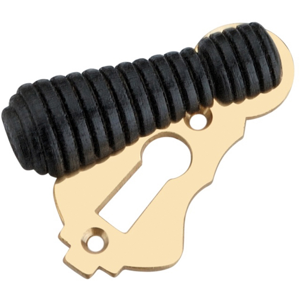 Spira Brass Ebonised Beehive Polished Brass Escutcheon Image 3