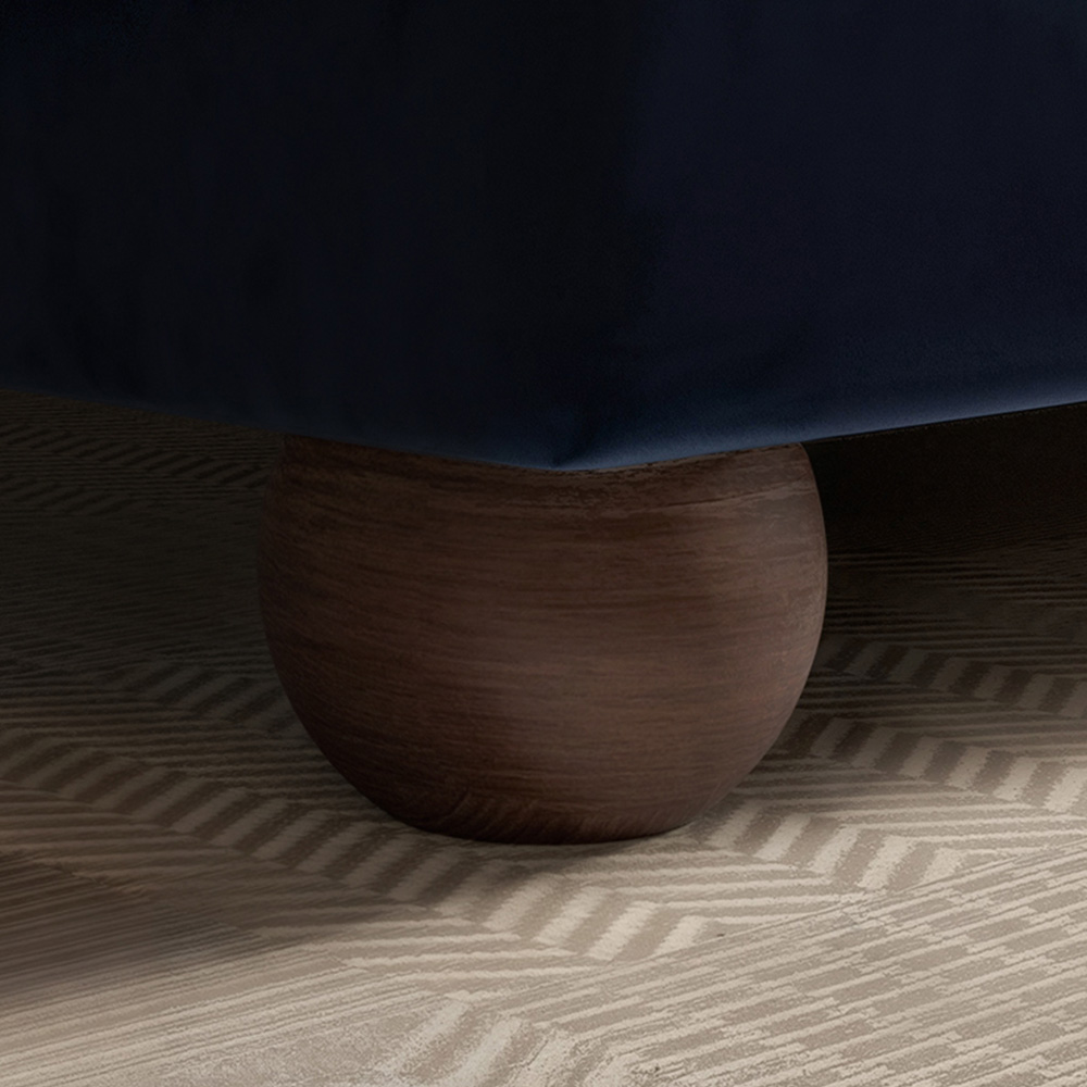 Solace+Co Addison 3 Seater Blue Velvet Sofa Image 4