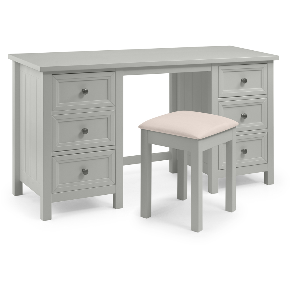 Julian Bowen Maine 6 Drawer Dove Grey Dressing Table Image 4