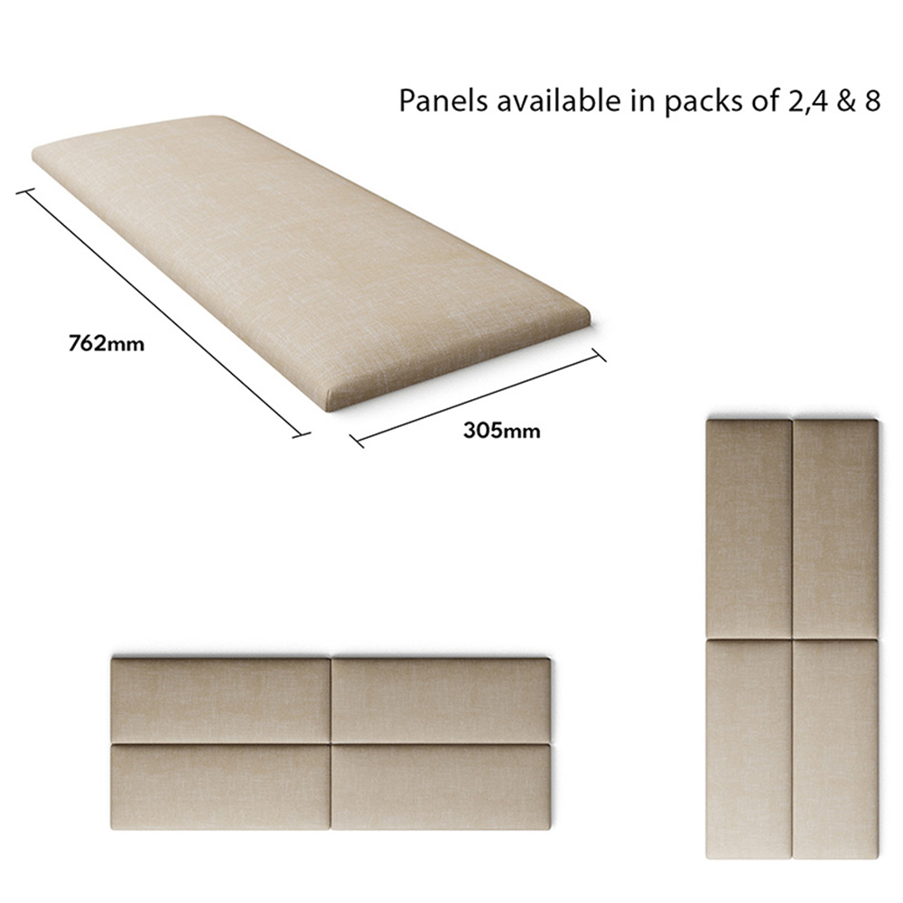 Aspire EasyMount Cream Malham Weave Upholstered Wall Mounted Headboard Panels 4 Pack Image 5