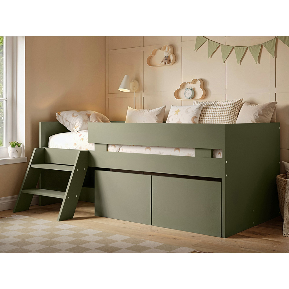 Flair Logan Single Green 2 Drawer Low Sleeper Image 6