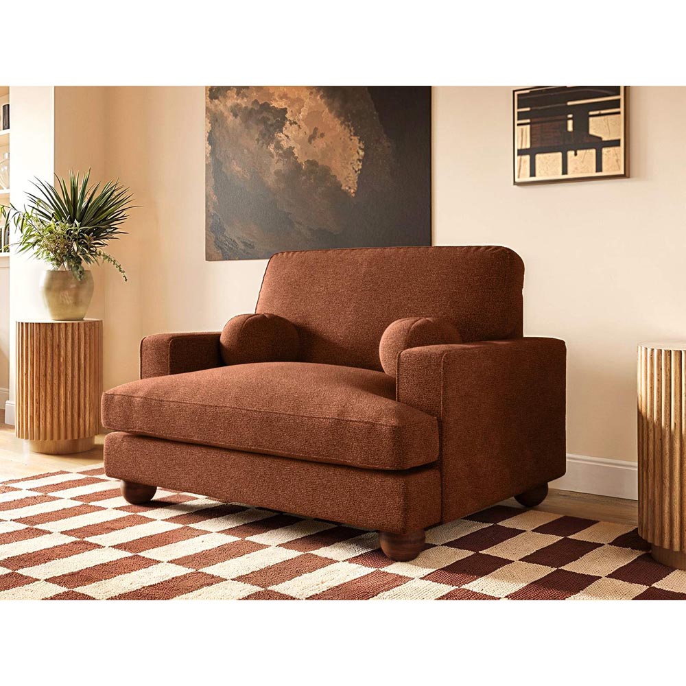 Solace+Co Addison Burnt Orange Velvet Loveseat Sofa Image 5