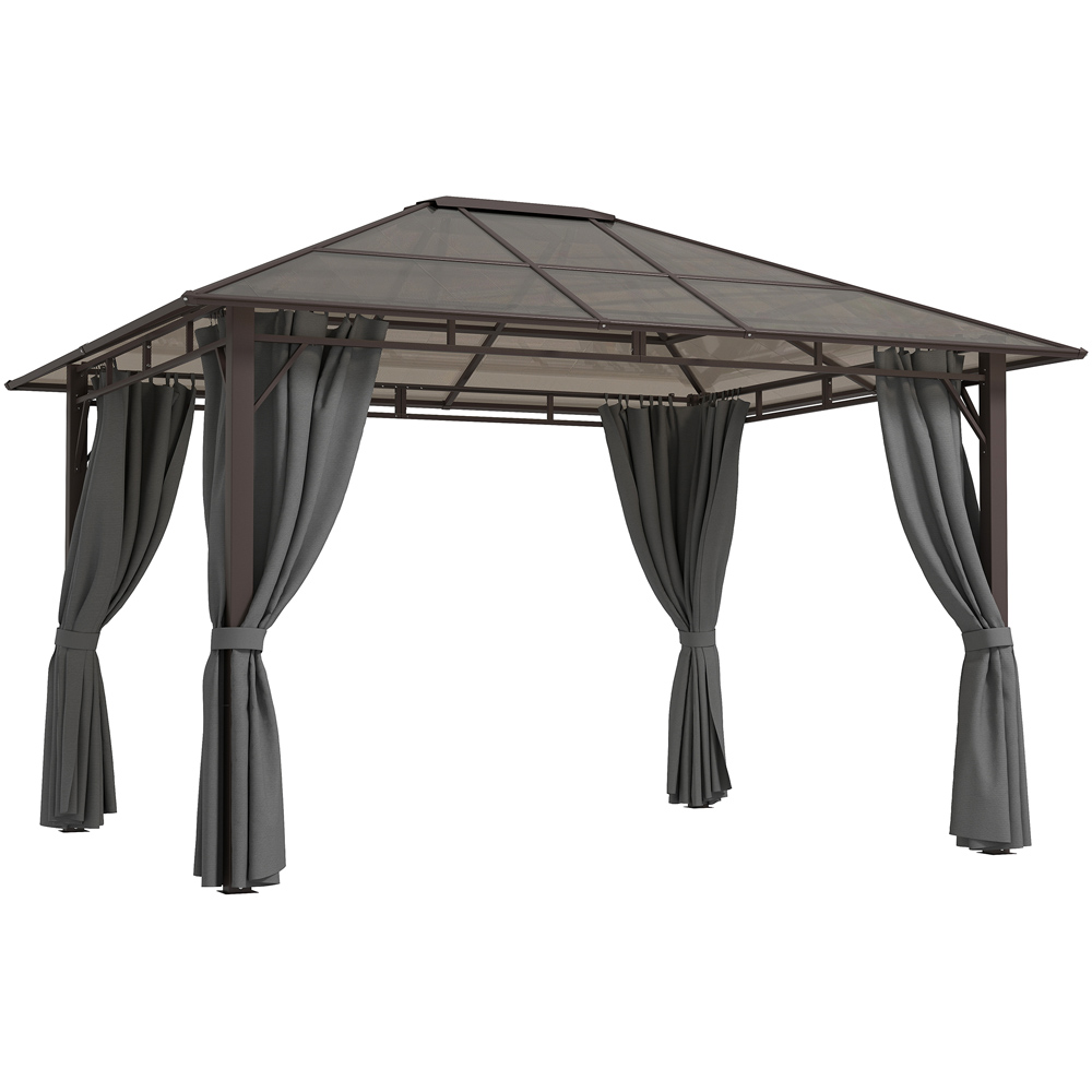 Outsunny 3.6 x 3m Grey Polycarbonate Roof Hard Top Gazebo Image 2