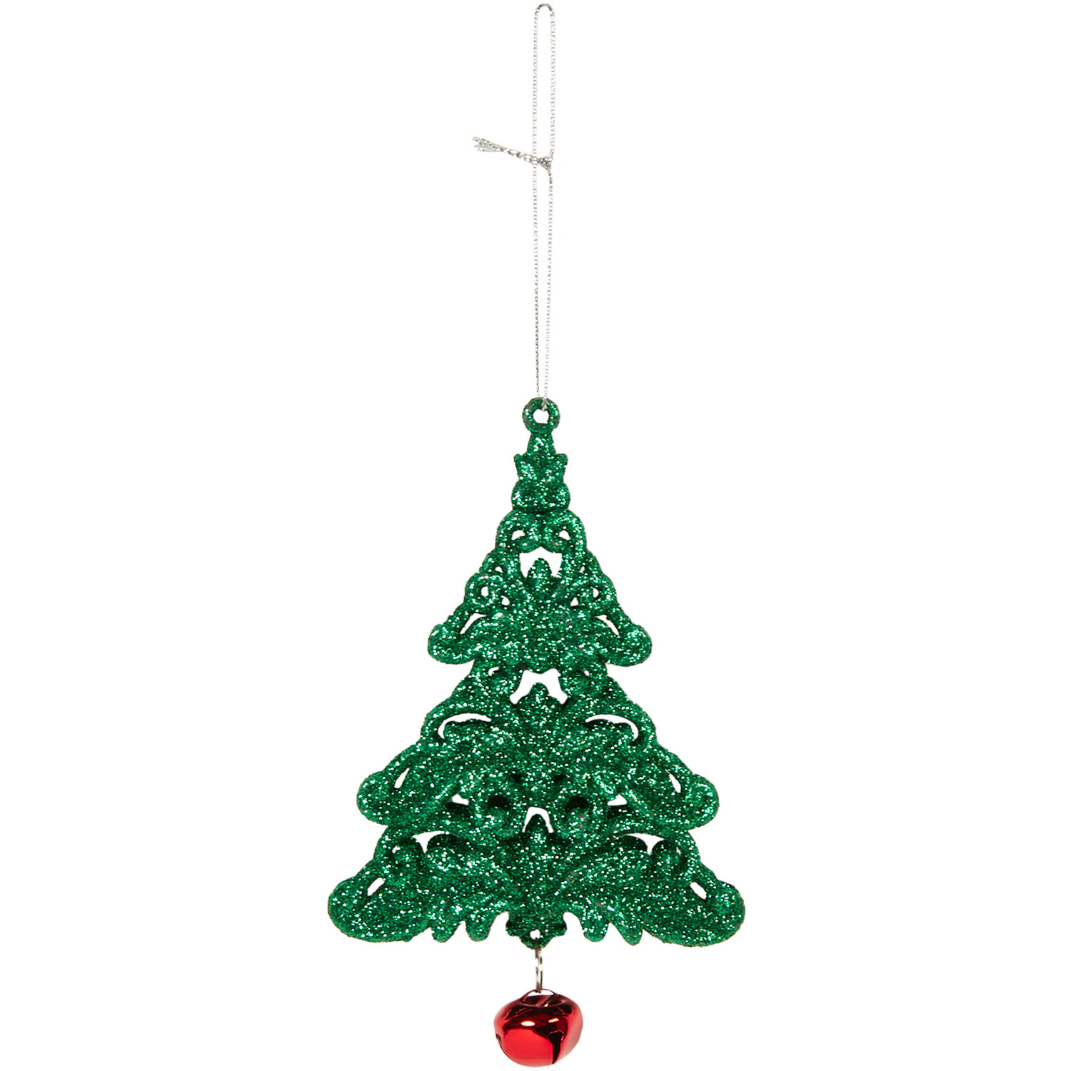 Set of 2 Hanging Glitter Trees - Green Image 2