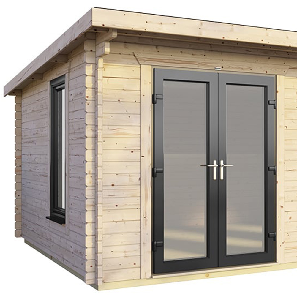 Power Sheds 18 x 10ft Left Double Door Pent Log Cabin Image 3