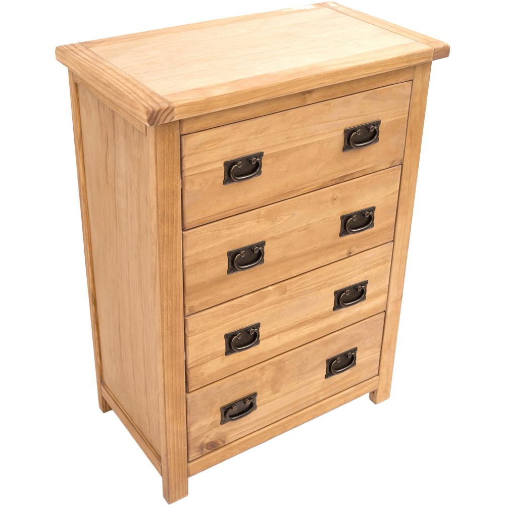 Cabinet Bits Lugo 4 Drawer Antique Wax Brass Drop Handle Chest of Drawers Image 4