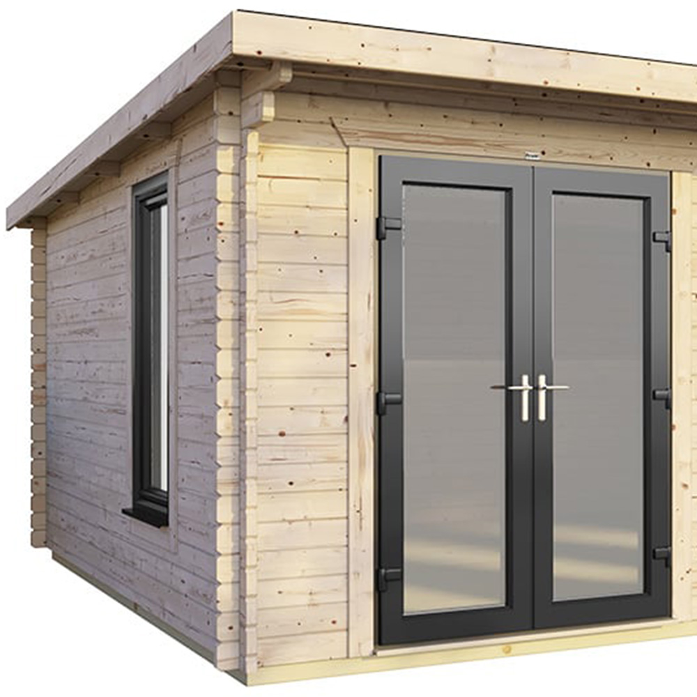 Power Sheds 18 x 12ft Left Double Door Pent Log Cabin Image 3